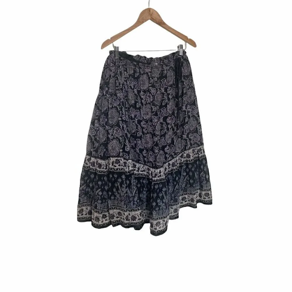 Vintage 70s Spell Oristy India Gypsy Boho Batik Skirt - Picture 1 of 7